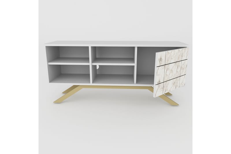 Einbeck Tv-bänk 130 cm - Vit/Guld - Möbler - Tv möbel & mediamöbel - TV bänk & mediabänk