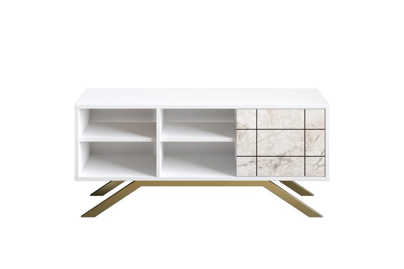 Einbeck Tv-bänk 130 cm - Vit/Guld - Möbler - Tv möbel & mediamöbel - TV bänk & mediabänk