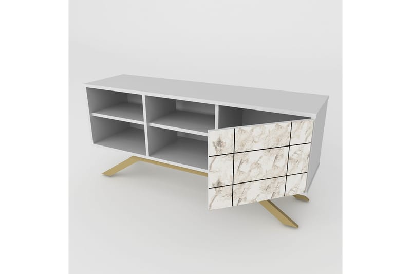 Einbeck Tv-bänk 130 cm - Vit/Guld - Möbler - Tv möbel & mediamöbel - TV bänk & mediabänk