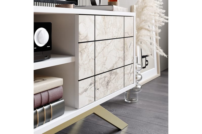 Einbeck Tv-bänk 130 cm - Vit/Guld - Möbler - Tv möbel & mediamöbel - TV bänk & mediabänk