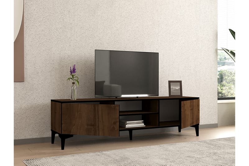 Erem Tv-bänk 180 cm - Valnöt/Svart - Möbler - Tv möbel & mediamöbel - TV bänk & mediabänk