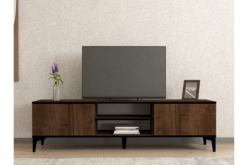 Erem Tv-bänk 180 cm - Valnöt/Svart - Möbler - Tv möbel & mediamöbel - TV bänk & mediabänk