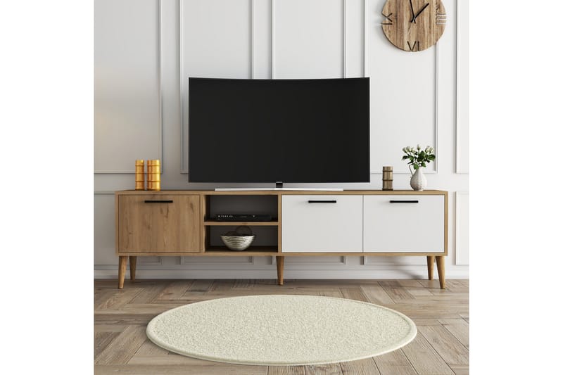 Essexa Tv-bänk 180x35 cm Brun/Vit - Hanah Home - Möbler - Tv möbel & mediamöbel - TV bänk & mediabänk