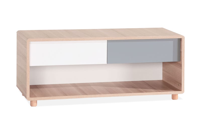 Evolve TV-bänk 120 cm Natur/Vit/Grå - VOX - Möbler - Tv möbel & mediamöbel - TV bänk & mediabänk