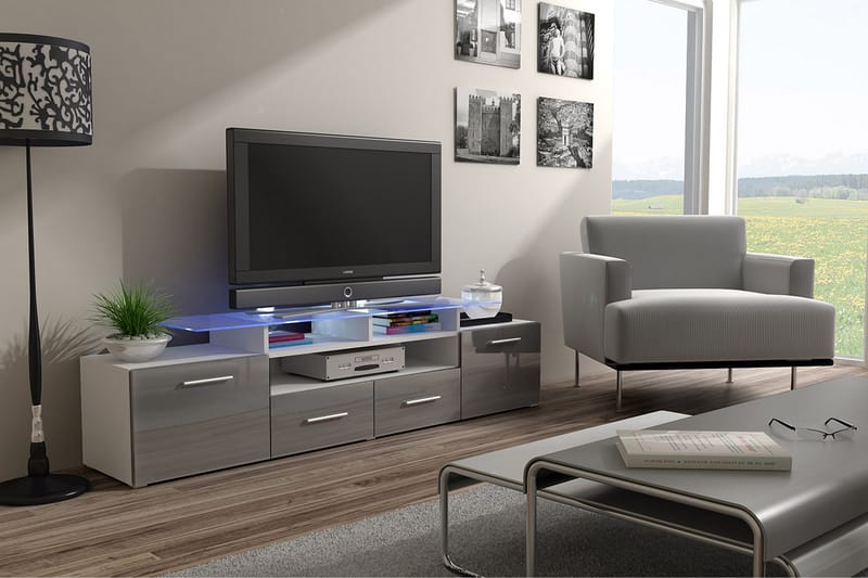 Evora TV-bänk 194x39x39 cm - Beige/Grå - Möbler - Tv möbel & mediamöbel - TV bänk & mediabänk