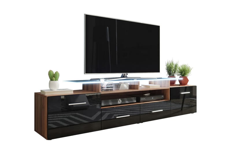 Evora TV-bänk 39x194 cm - Svart Högglans - TV bänk & mediabänk