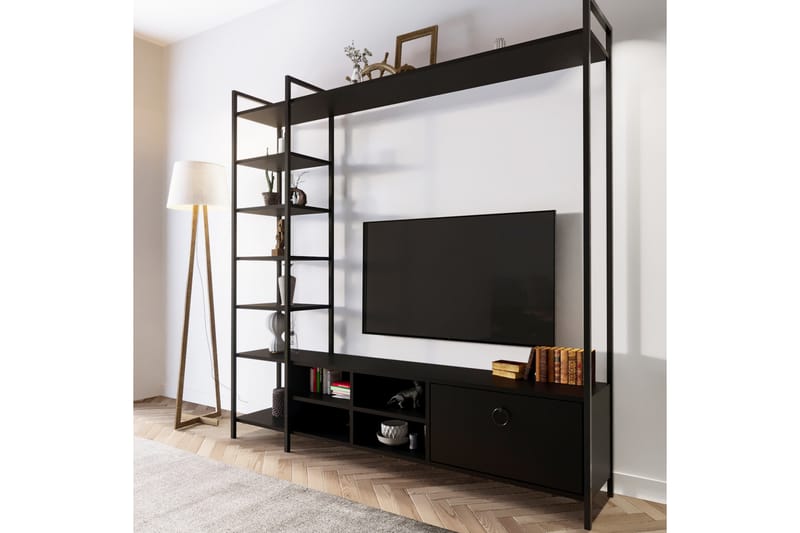 Evrenli Tv-bänk 180 cm - Svart - Möbler - Tv möbel & mediamöbel - TV bänk & mediabänk