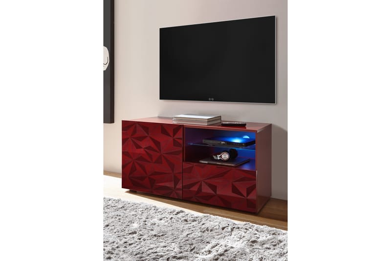 Fasett TV-bänk 122 cm - Röd - TV bänk & mediabänk