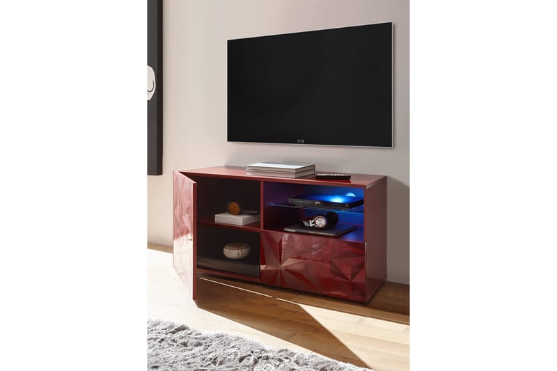 Fasett TV-bänk 122 cm - Röd - TV bänk & mediabänk