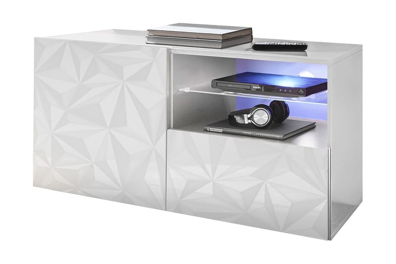 Fasett TV-bänk 122 cm - Vit - Möbler - Tv möbel & mediamöbel - TV bänk & mediabänk