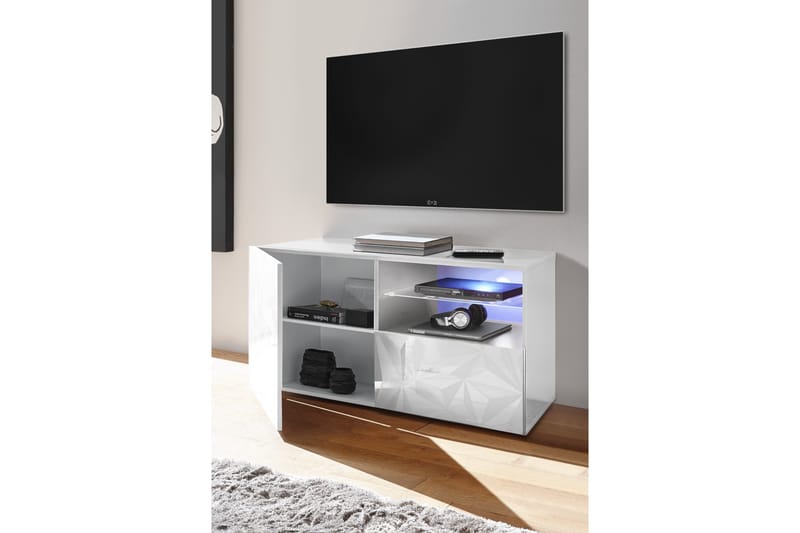 Fasett TV-bänk 122 cm - Vit - Möbler - Tv möbel & mediamöbel - TV bänk & mediabänk