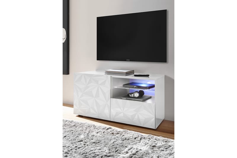 Fasett TV-bänk 122 cm - Vit - Möbler - Tv möbel & mediamöbel - TV bänk & mediabänk
