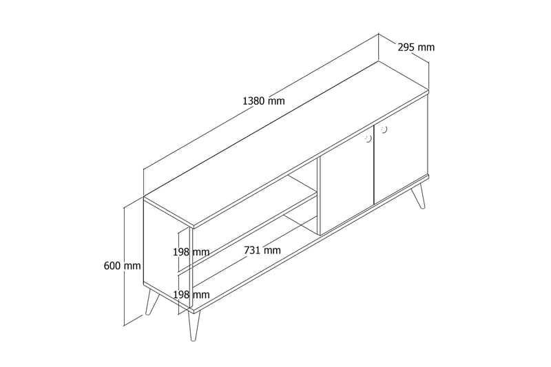Feller Tv-bänk 138 cm - Natur - Möbler - Tv möbel & mediamöbel - TV bänk & mediabänk