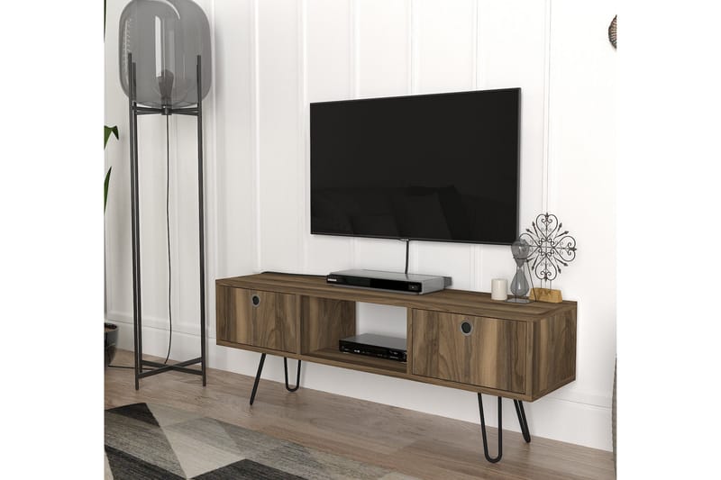 Furny Home Tv-bänk 120 cm - Valnöt - TV bänk & mediabänk