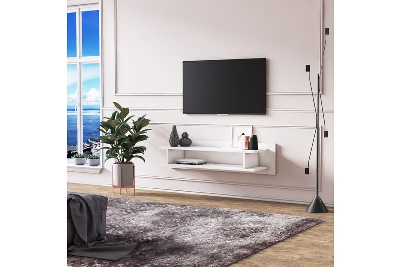 Gabicce Tv-bänk 120 cm - Vit - TV bänk & mediabänk