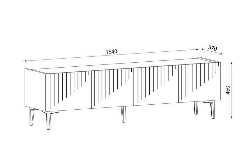 Garrelsweer Tv-bänk 154 cm - Ljus Natur/Svart - Möbler - Tv möbel & mediamöbel - TV bänk & mediabänk