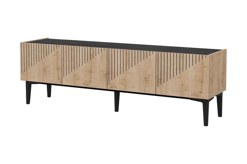 Garrelsweer Tv-bänk 154 cm - Ljus Natur/Svart - Möbler - Tv möbel & mediamöbel - TV bänk & mediabänk