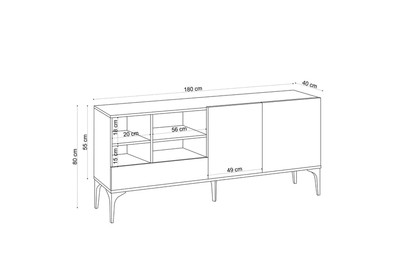 Gerdes Tv-bänk 80 cm - Natur/Vit - Möbler - Tv möbel & mediamöbel - TV bänk & mediabänk