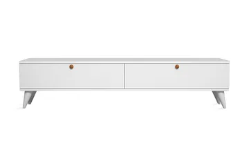 Gersby Golvstående TV Bänk 160 cm med Förvaring i Målat Trä - Vit - Möbler - Tv möbel & mediamöbel - TV bänk & mediabänk