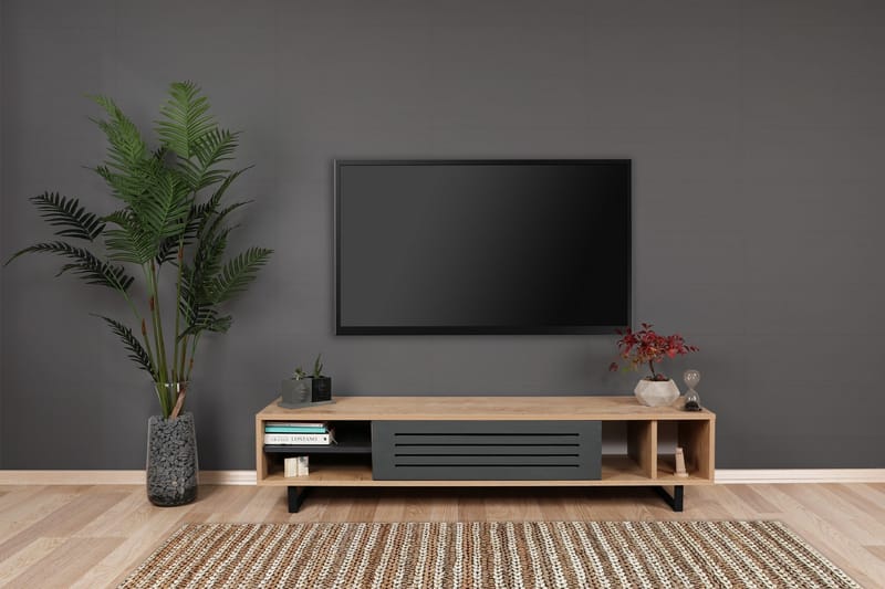 Gersby TV-Bänk 160 cm - Brun/Grå - Möbler - Tv möbel & mediamöbel - TV bänk & mediabänk