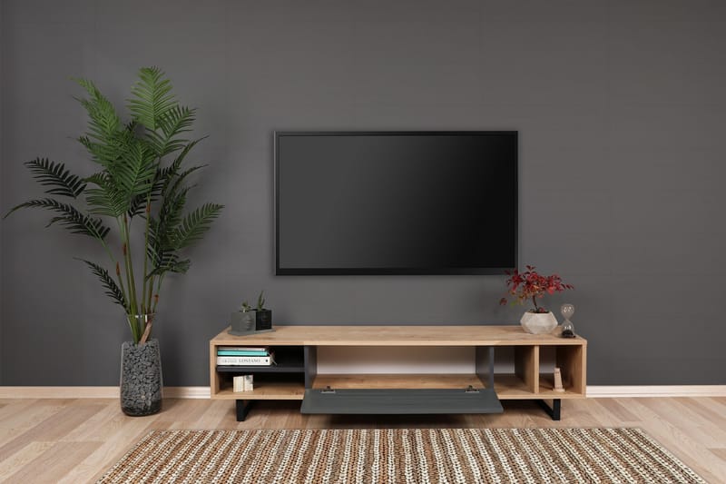 Gersby TV-Bänk 160 cm - Brun/Grå - Möbler - Tv möbel & mediamöbel - TV bänk & mediabänk