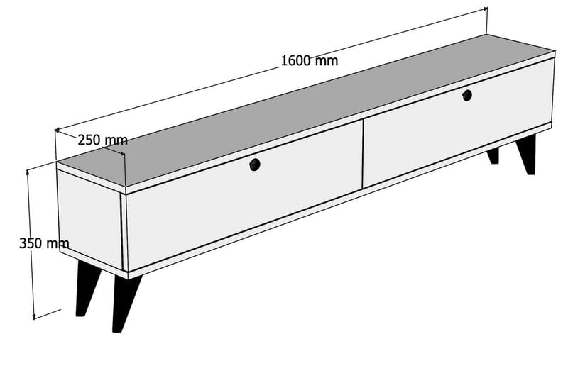 Gersby TV-Bänk 160 cm - Vit - Möbler - Tv möbel & mediamöbel - TV bänk & mediabänk