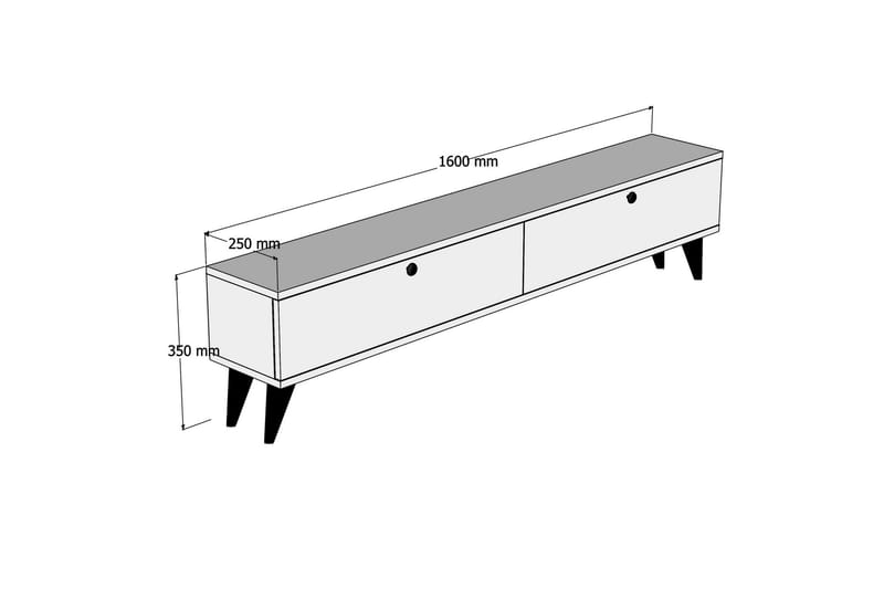 Gersby TV-Bänk 160 cm - Vit/Brun - Möbler - Tv möbel & mediamöbel - TV bänk & mediabänk