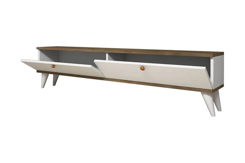 Gersby TV-Bänk 160 cm - Vit/Brun - Möbler - Tv möbel & mediamöbel - TV bänk & mediabänk