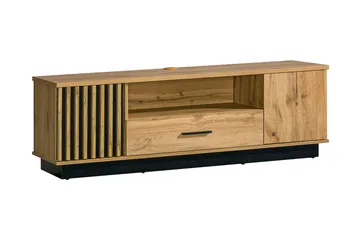 Golvstående Tv Bänk 155 cm med Förvaring i Ek - Beige - Möbler - Tv möbel & mediamöbel - TV bänk & mediabänk