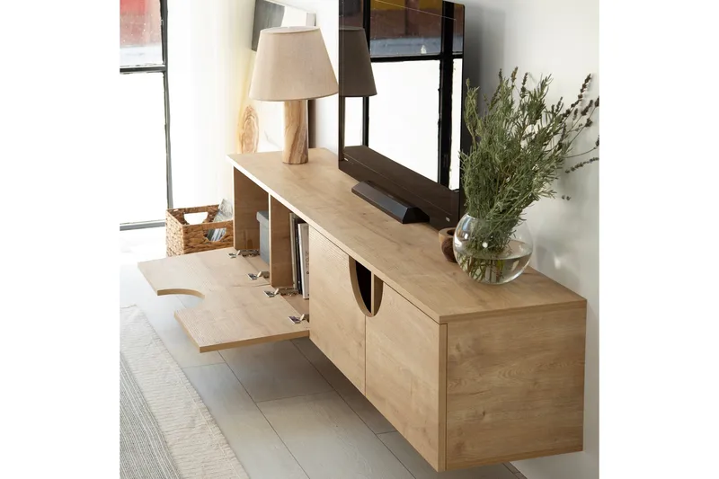 Grotte Tv-bänk 180 cm - Ek - Möbler - Tv möbel & mediamöbel - TV bänk & mediabänk