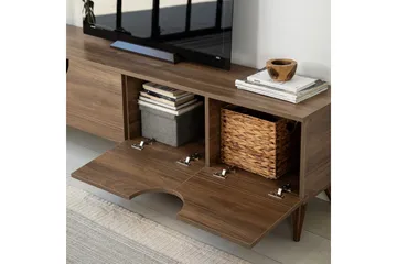 Grotte Tv Bänk 180 cm med Förvaring i Valnöt - Brun - Möbler - Tv möbel & mediamöbel - TV bänk & mediabänk