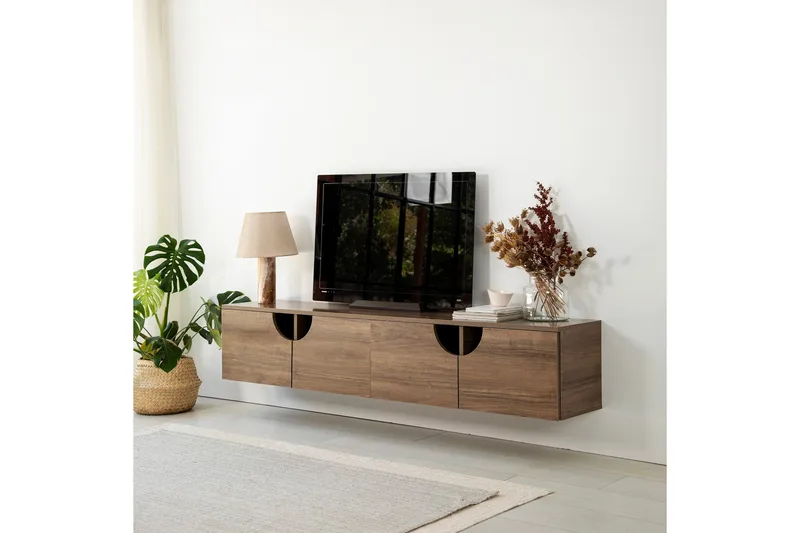 Grotte Tv-bänk 180 cm - Valnöt - Möbler - Tv möbel & mediamöbel - TV bänk & mediabänk