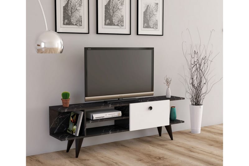 Gurnar Tv-bänk 120 cm - Svart/Vit - TV bänk & mediabänk