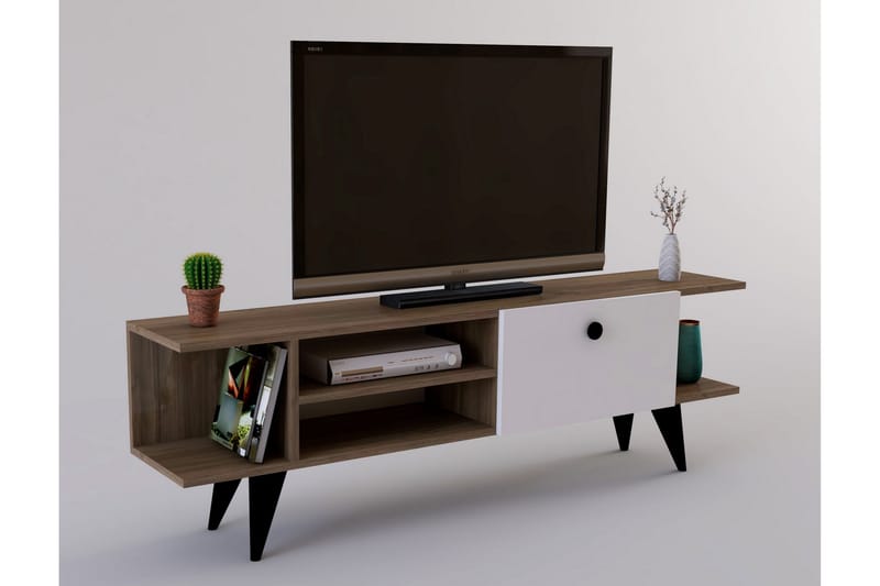 Gurnar Tv-bänk 120 cm - Valnöt/Vit - Möbler - Tv möbel & mediamöbel - TV bänk & mediabänk
