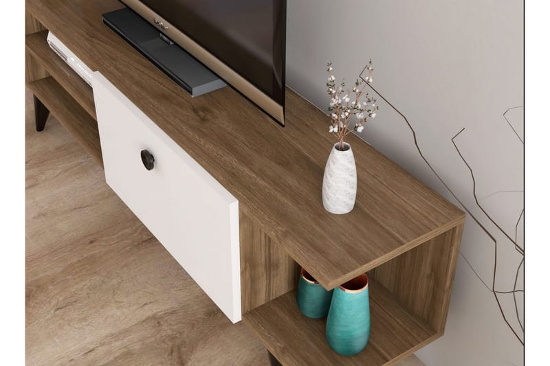 Gurnar Tv-bänk 120 cm - Valnöt/Vit - Möbler - Tv möbel & mediamöbel - TV bänk & mediabänk