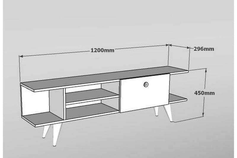 Gurnar Tv-bänk 120 cm - Valnöt/Vit - Möbler - Tv möbel & mediamöbel - TV bänk & mediabänk
