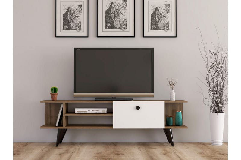 Gurnar Tv-bänk 120 cm - Valnöt/Vit - Möbler - Tv möbel & mediamöbel - TV bänk & mediabänk