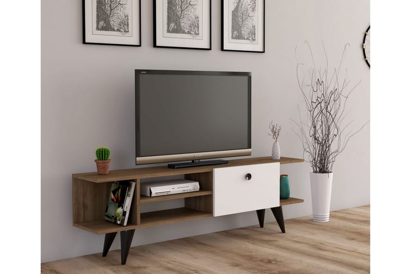Gurnar Tv-bänk 120 cm - Valnöt/Vit - Möbler - Tv möbel & mediamöbel - TV bänk & mediabänk