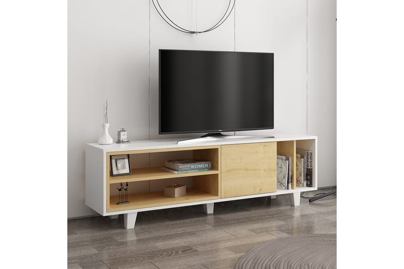 Hachen Tv-bänk 160 cm - Natur/Vit - TV bänk & mediabänk