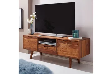 Hades Golvstående TV Bänk 135 cm med Förvaring i Ljust Trä - Brun - Möbler - Tv möbel & mediamöbel - TV bänk & mediabänk