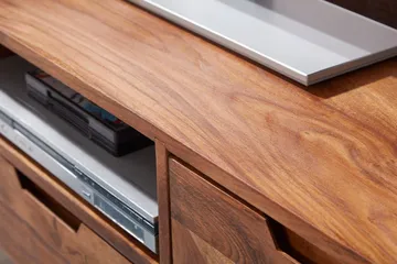 Hades Golvstående TV Bänk 135 cm med Förvaring i Ljust Trä - Brun - Möbler - Tv möbel & mediamöbel - TV bänk & mediabänk