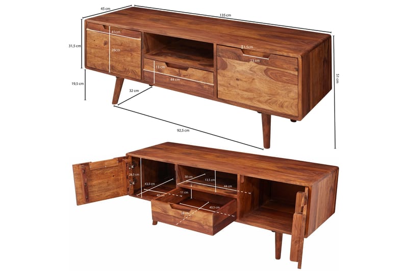 Hades TV-Bänk 135 cm - Trä/natur - Möbler - Tv möbel & mediamöbel - TV bänk & mediabänk