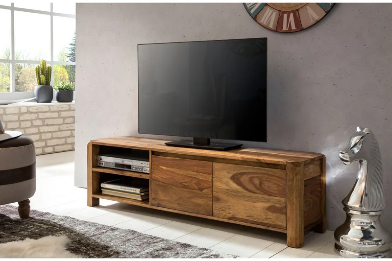 Hafsah Golvstående TV-bänk 140 cm med Förvaring i Valnöt, Brun