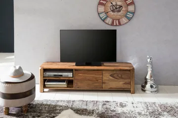 Hafsah Golvstående TV-bänk 140 cm med Förvaring i Valnöt - Brun - Möbler - Tv möbel & mediamöbel - TV bänk & mediabänk