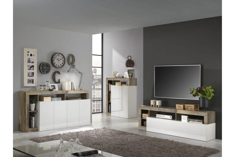 Hamburgan TV-bänk 42x184 cm - Vit - Möbler - Tv möbel & mediamöbel - TV bänk & mediabänk