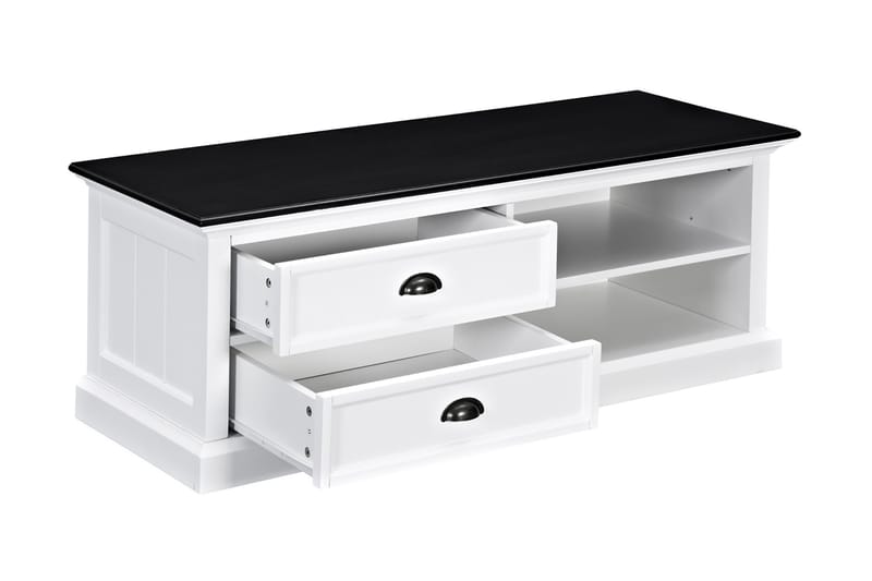 Hampton TV-bänk 120 cm - Mahogny Vit/Svart - Möbler - Tv möbel & mediamöbel - TV bänk & mediabänk