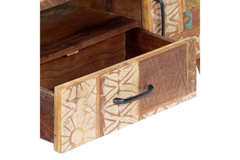 Handsnidad TV-bänk 120x30x40 cm massivt återvunnet trä - Brun - Möbler - Tv möbel & mediamöbel - TV bänk & mediabänk