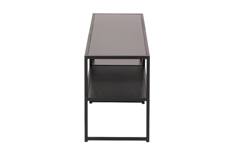 Hasslevik Tv-bänk 120 cm 3 Hyllor - Svart/Matt Svart - Möbler - Tv möbel & mediamöbel - TV bänk & mediabänk