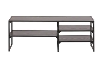 Hasslevik Tv-bänk 120 cm 3 Hyllor - Svart/Matt Svart - Möbler - Tv möbel & mediamöbel - TV bänk & mediabänk