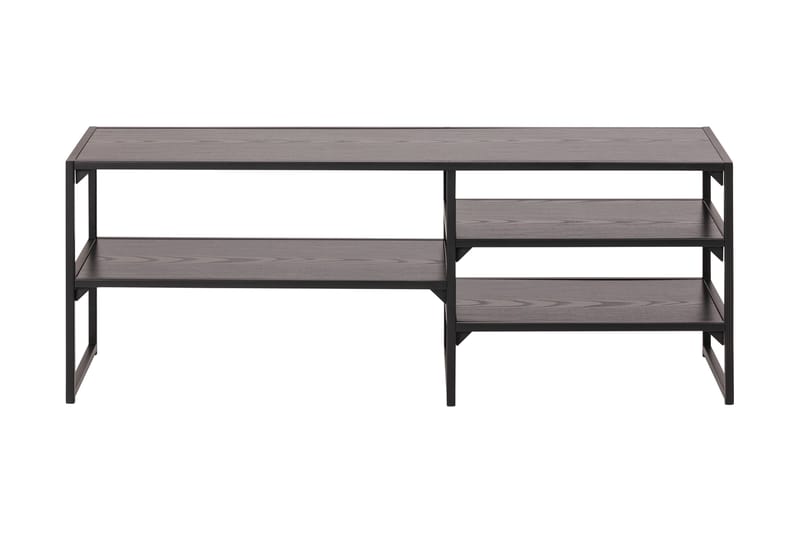 Hasslevik Tv-bänk 120 cm 3 Hyllor - Svart/Matt Svart - Möbler - Tv möbel & mediamöbel - TV bänk & mediabänk